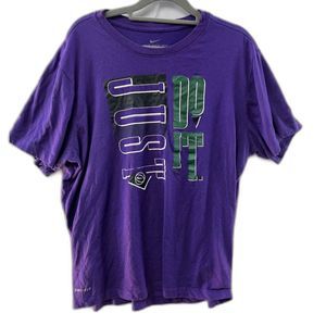 Nike Purple Just Do It Dri-Fit Retro Basketball T-Shirt Short Sleeve Men Medium